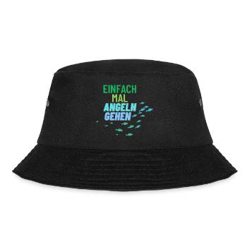 Einfach mal Angeln gehen - Bucket Hat - Schwarz - Vorne - Lela (165cm)