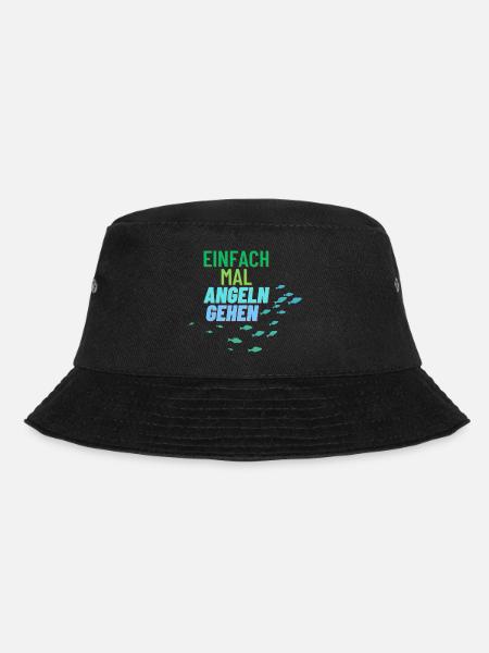 Einfach mal Angeln gehen - Bucket Hat - Schwarz