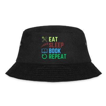 eat sleep book repeat - Bucket Hat - black - Front - Lela (165cm)