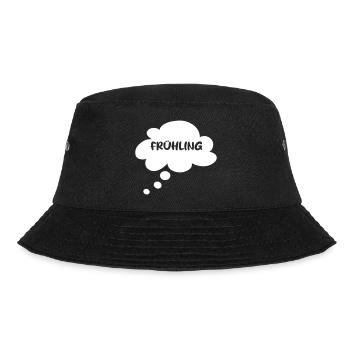Frühling Saison Wolke Sprechblase Denkblase Quote - Bucket Hat - Schwarz - Vorne - Lela (165cm)