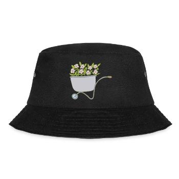 schubkarren blumen - Bucket Hat - Schwarz - Vorne - Lela (165cm)