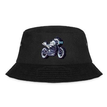 Die Motorradsaison hat längst begonnen in 8 Bit - Bucket Hat - Schwarz - Vorne - Lela (165cm)