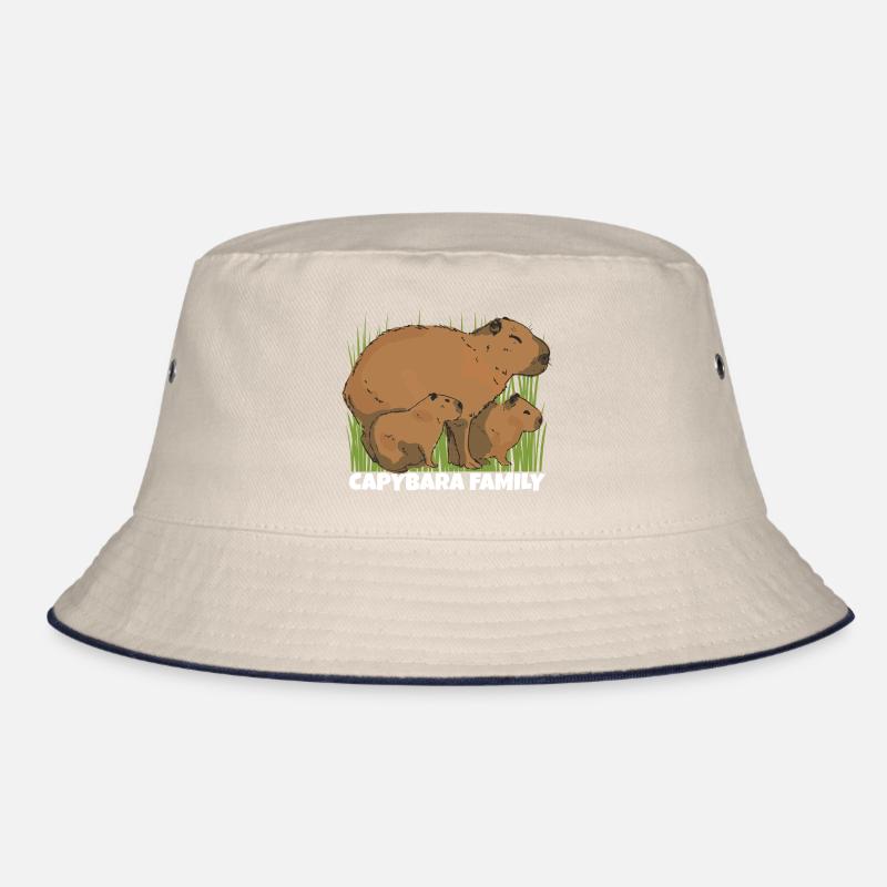 Capybara Familie Mutter Kinder Bucket Hat