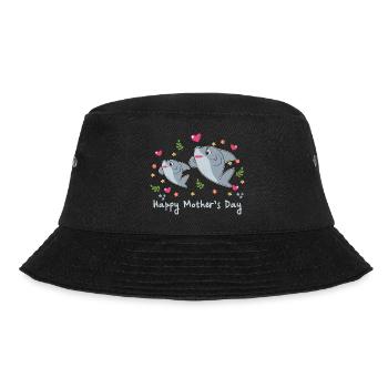 Animal Mom Shark for Mother s Day - Bucket Hat - black - Front - Lela (165cm)
