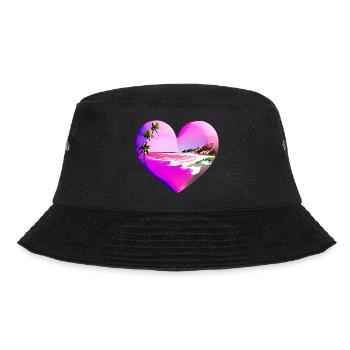 Sommerurlaub Strand Sonne Palme Insel Palmen - Bucket Hat - Schwarz - Vorne - Lela (165cm)