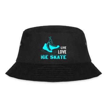 Live Love Ice Skate Figure Skater Ice Skating - Bucket Hat - black - Front - Lela (165cm)