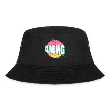 Climbing Climbers Mountains Mountaineering Vintage Retro - Bucket Hat - black - Front - Lela (165cm)