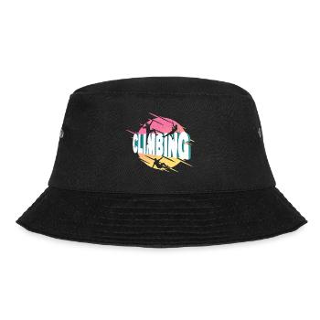 Climbing Climbers Mountains Mountaineering Vintage Retro - Bucket Hat - black - Front - Lela (165cm)