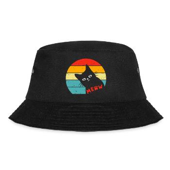 Retro Black Cat 3 - Bucket Hat - black - Front - Lela (165cm)
