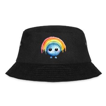 Rainbow Watercolor Drawing - Bucket Hat - black - Front - Lela (165cm)