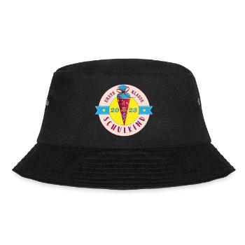 Schulkind 2023 Erste Klasse Label - Bucket Hat - Schwarz - Vorne - Lela (165cm)