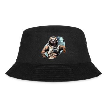 Weltraum Faultier Vintage Zeichnung - Bucket Hat - Schwarz - Vorne - Lela (165cm)