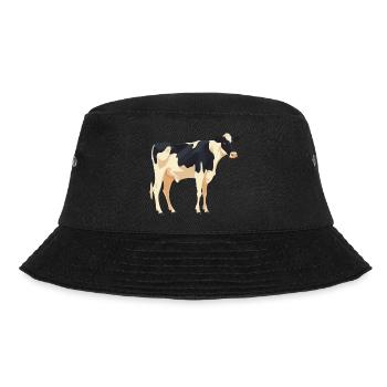 Stehende Kuh - Einfaches Design - Bucket Hat - Schwarz - Vorne - Lela (165cm)