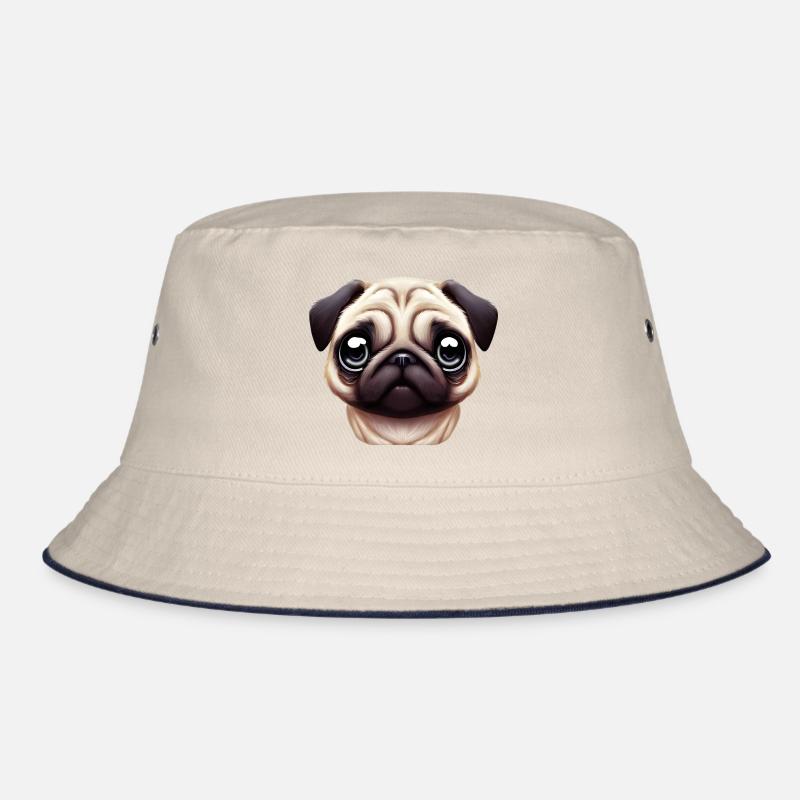 Einzigartiges Mopsporträt Bucket Hat