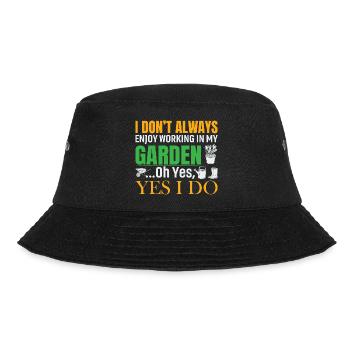 Ich arbeite nicht immer gerne in meinem Garten, oh ja - Bucket Hat - Schwarz - Vorne - Lela (165cm)
