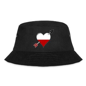 Polen Flagge Herz verliebt - Bucket Hat - Schwarz - Vorne - Lela (165cm)