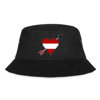 Austria flag heart in love - Bucket Hat - black - Front - Lela (165cm)