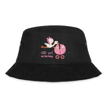Little girl on the way with stork - Bucket Hat - black - Front - Lela (165cm)