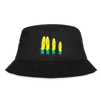 Einen schönen Herbst! Ja, es ist MAIS! - Bucket Hat - Schwarz - Vorne - Lela (165cm)