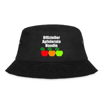 Offizieller Apfelernte Hoodie - Bucket Hat - Schwarz - Vorne - Lela (165cm)