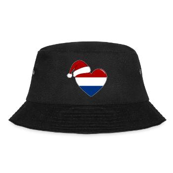 Holland Flagge Weihnachten Herz - Bucket Hat - Schwarz - Vorne - Lela (165cm)