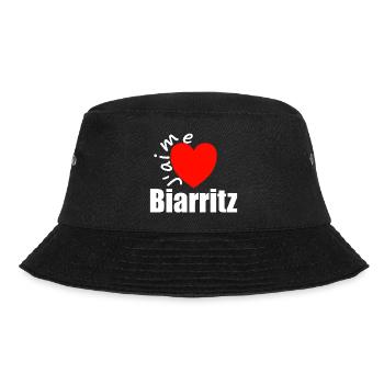J'aime Biarritz (ich liebe Biarritz) - Bucket Hat - Schwarz - Vorne - Lela (165cm)