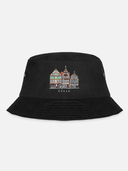Celle, Handzeichnung Fassaden Altstadt Deutschland - Bucket Hat - Schwarz