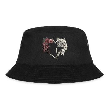 Coeur d’amour design romantique foncé en col. crème - Bob - noir - Devant - Lela (165cm)