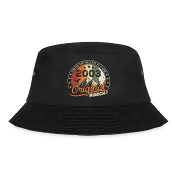 March 2003 Vintage 2003 Retro Birthday Gift - Bucket Hat - black - Front - Lela (165cm)
