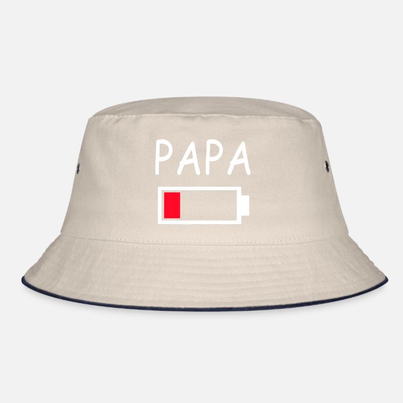 Papa Battery Empty Daddy Battery Dad Battery Bucket Hat