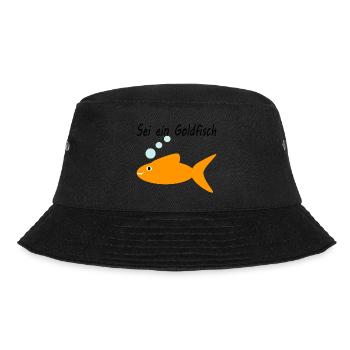 Sei ein Goldfisch - Bucket Hat - Schwarz - Vorne - Lela (165cm)