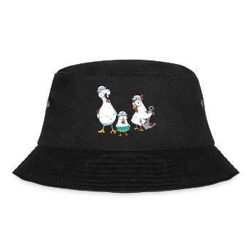 Hühner Matrosen Anker Schwimmring Ahoi Seemann - Bucket Hat - Schwarz - Vorne - Lela (165cm)