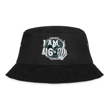 I'm 46 plus 1 middle finger Skull funny 47th - Bucket Hat - black - Front - Lela (165cm)