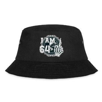 I'm 64 plus 1 middle finger Skull funny 65th - Bucket Hat - black - Front - Lela (165cm)