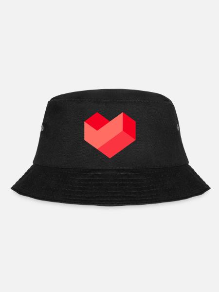 Pixel Herz - Bucket Hat - Schwarz