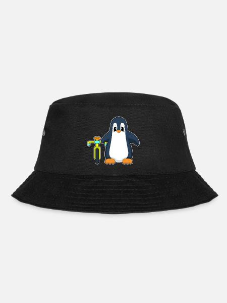 Pinguin Fahrrad - Bucket Hat - Schwarz