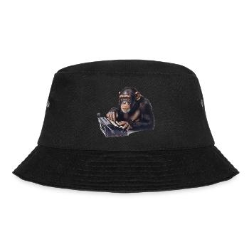 Das Infinite-Monkey-Theorem, ein Gedankenabenteuer - Bucket Hat - Schwarz - Vorne - Lela (165cm)