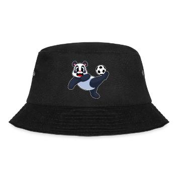 Panda Fußballspieler Fußball Sport - Bucket Hat - Schwarz - Vorne - Lela (165cm)