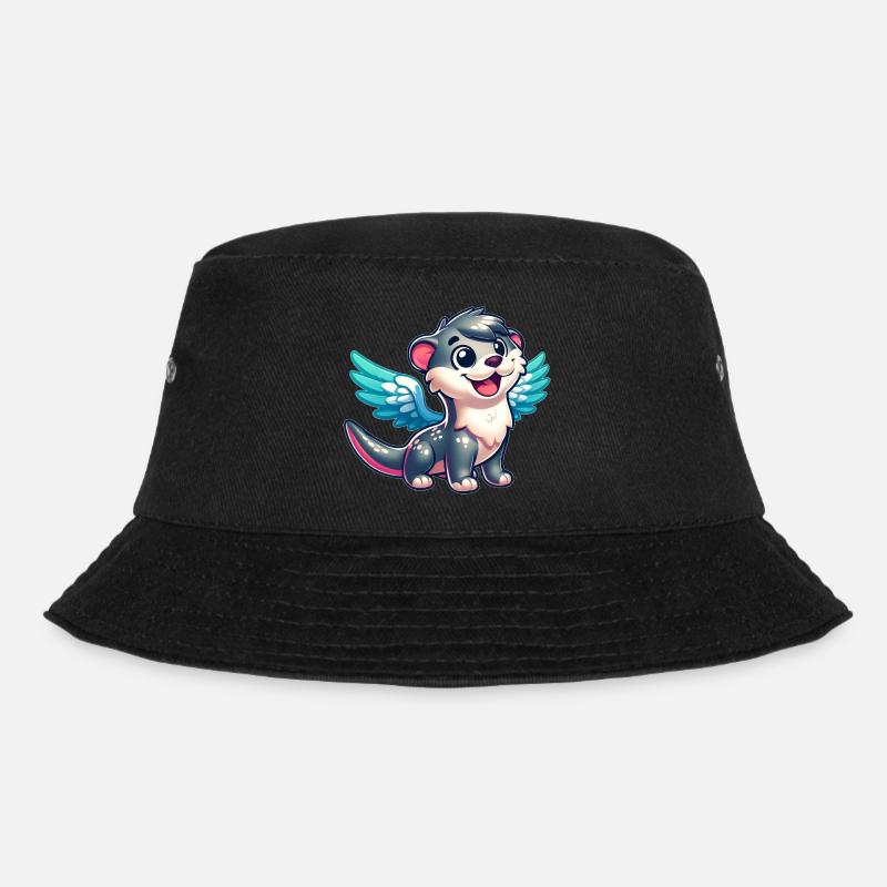Otter als Engel mit Flügeln Wasserratte - Bucket Hat - Schwarz