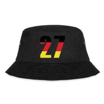27 Zahl Deutschland Trikot - Bucket Hat - Schwarz - Vorne - Lela (165cm)