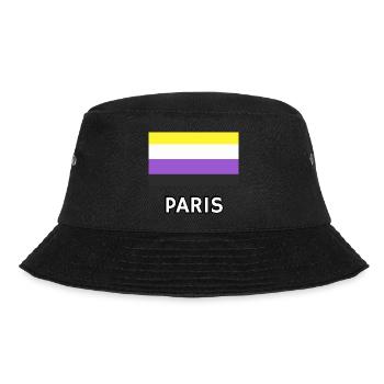 Non binary Pride Flag Paris - Bucket Hat - black - Front - Lela (165cm)