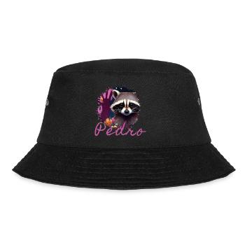 raccoon,graffiti,grey, watercolor,flowers,pedro - Bucket Hat - black - Front - Lela (165cm)