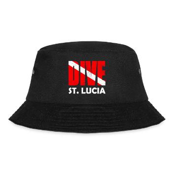 Dive St. Lucia - Diver Down Flag Scuba Diving - Bucket Hat - black - Front - Lela (165cm)