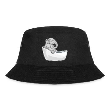 Elephant Bathing Bathtub - Bucket Hat - black - Front - Lela (165cm)