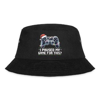 Gamer's Christmas Chaos - Mein Spiel dafür pausiert? - Bucket Hat - Schwarz - Vorne - Lela (165cm)