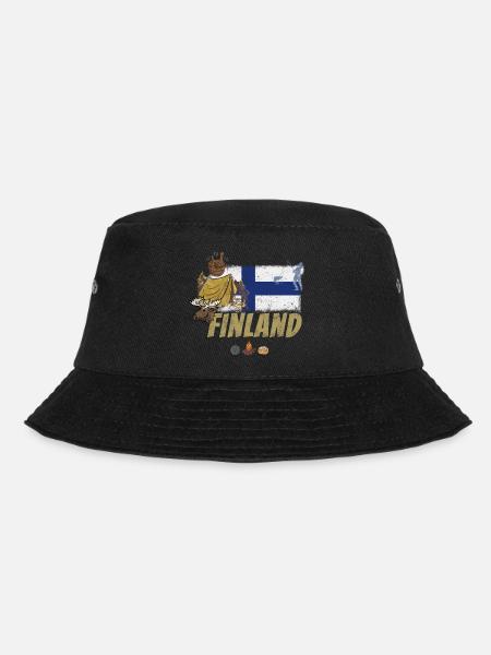 Finlande orignal Vintage drapeau et tente souvenir - Bob - noir