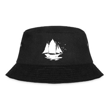 Segelschiff Skizze - Bucket Hat - Schwarz - Vorne - Lela (165cm)