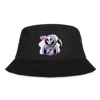 Cute Grim Reaper with Heart Hands - Bucket Hat - black - Front - Lela (165cm)
