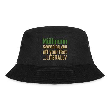 Müllmann Valentinstag Sweeping you - Bucket Hat - Schwarz - Vorne - Lela (165cm)
