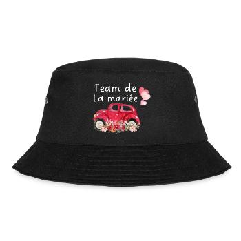 Braut Team Auto Braut Blumen - Bucket Hat - Schwarz - Vorne - Lela (165cm)